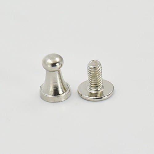 50 Sets 4mm 0.15 Brass Head Button Stud Screwback spot For Screw Chicago nail Nickle by Head Button Stud Screwback Chicago nail