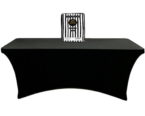 Stretch Table Cover 6ft Rectangular Fitted Spandex Tablecloth for Weddings, Conferences and Holiday Party (Black)
