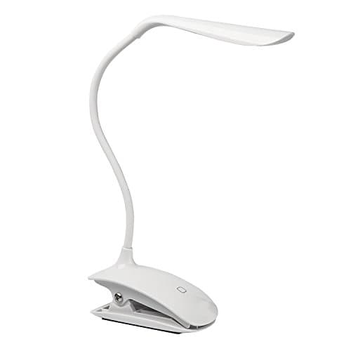 Preti Clip-on Touch Sensor LED Table Light USB Rechargeable Book Lamp Portable Music Stand 3-Levels Adjustable Neck Desk Lamp for Reading Bedside Study Working