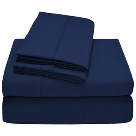 800 Thread Count Solid Pattern 10-12 Inches Deep Pocket 100% Egyptian Cotton 4 Piece Sheet Set QUEEN Size Navy Blue Color