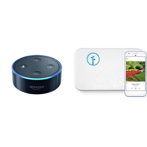 Echo Dot (2nd Generation) - Black + Rachio WiFi Smart Sprinkler Controller (16-zone)