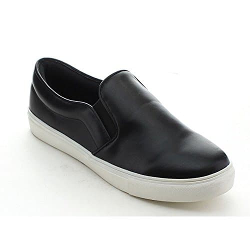 JACOBIES BEVERLY HILLS VANESS-2 Women's Basic Low Top Flat Sneakers, Color:BLACK, Size:7.5