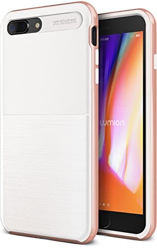 iPhone 8 Plus Case, Dual Layer Rugged Hard Drop Protection Slim Thin Fit Full Body Heavy Duty [Shock Absorption] Cover For Apple iPhone 8 Plus by Lumion (New Guardian - White Rose)