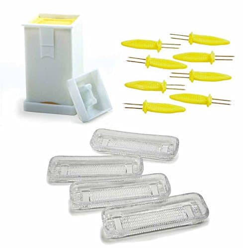 Norpro Corn on the Cob Bundle: Butter Spreader, 8 Corn Holders (4 sets) and 4 Glass Corn Dishes