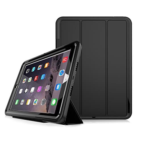 iPad 9.7 2018/2017 Case, iPad 6th Generation Case Hybrid Shockproof Rugged Drop Protection Smart Case with Auto Sleep Wake Function Full Body Protective for New iPad 9.7-inch A1893/A1954 (Black)