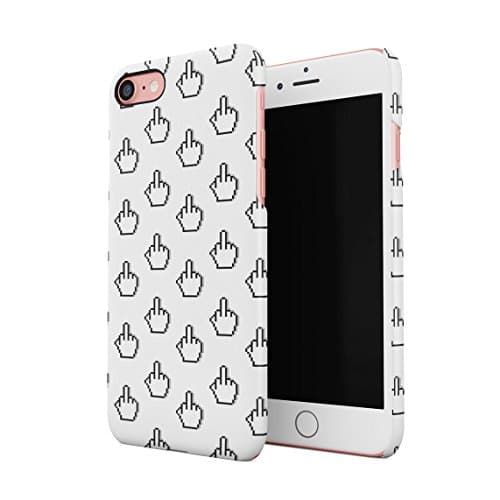 Middle Finger Emoji 8-Bit Pixel Pattern White Hard Thin Plastic Phone Case Cover For iPhone 5C