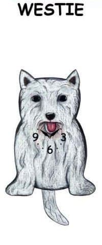 Pink Cloud Westie Pendulum Wall Clock by Pink Cloud
