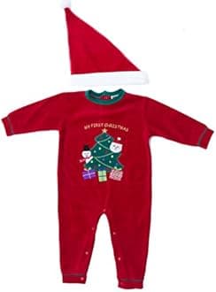 Just Love Christmas Coverall for Baby & Infant with Matching Santa Hat