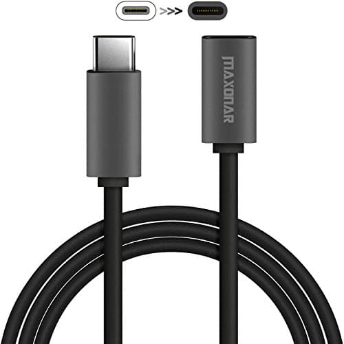 USB-C Extension Cable, Maxonar Thunderbolt 3 Extension Cable for USB C Adapter MacBook Pro USB-C HUB and Typc C Devices 3.3 Ft / 1 M