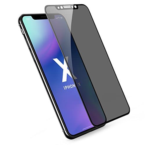 iPhone X Privacy Screen Protector [Full Coverage] , KSWNG iPhone X Screen Protector Anti-Spy/Scratch/Fingerprint Tempered Glass Screen Easy Install