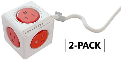 PowerCube [Newest Version] Extra Extended, 5 Outlet Adapter 10ft Extension Cord Power Strip with 5 outlets 4324/USEXPC