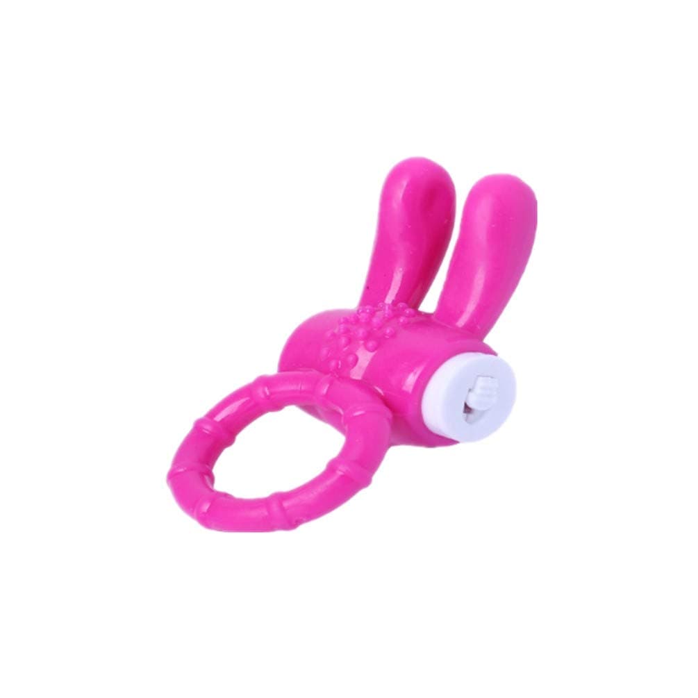 Vibration Delay Ring Silicone Massage Ring (Rose red)