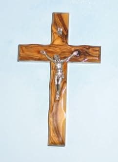 Odeh Wood Wall Cross Crucifix Olive Wood Bethlehem Holy Land Jerusalem 5"