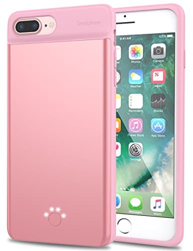 iPhone 7 Plus Battery Case,Smaiphone Ultra Thin Extended Rechargeable Case Battery for 7 Plus / 6Plus / 6s Plus (5.5 inch) with 4000mAh Capacity for Lightning Cable Charged (4000mAh-Rose Gold)