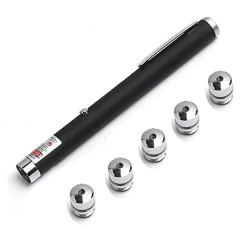 High Power Green Pen Pointer Visible Beam Teaching Presenter Light Hunting Pointer, for Remote Control PPT Teaching, Demonstration Pen - Single Pointer-4 Replacement Heads (Without Battery)