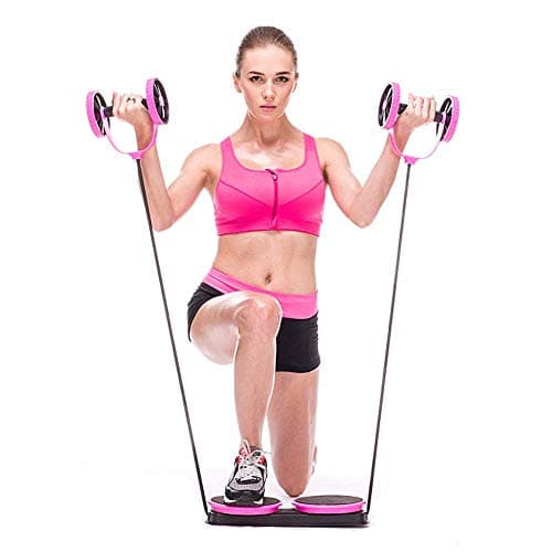MrEMStrainer Mscxj Second Generation Sport Core Double AB Roller Exercise Equipment,Professional Ab Wheel Roller Supports, Abdominal Workout Machine (Color : Pink)
