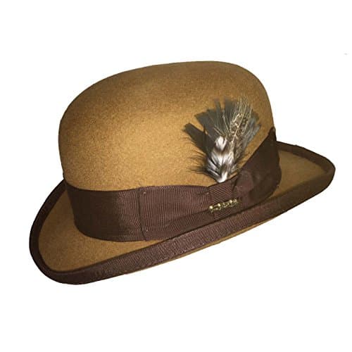 Wool Felt Lined Derby Hat (Large, Cognac)