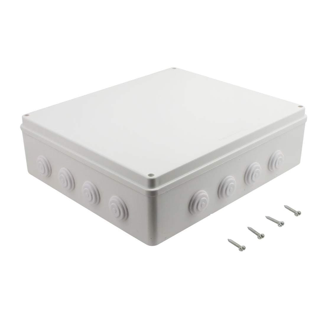 ABS Plastic Dustproof Waterproof IP65 Junction Box Universal Electrical Project Enclosure White 15.7"x13.7"x4.7"(400mmx350mmx120mm)