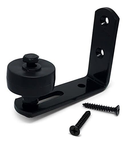 Extremely Smooth and Responsive Sliding Barn Door Guide with Adjustable Stay Roller | Long-Lasting Heavy Duty Durable Steel Bottom Rollers | Wall Mounted Rolling Hardware | 2 (Black) Screws Included