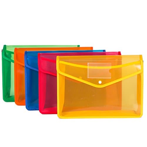 Imanr Premium Poly Envelope with Closure FolderCatcher5pc Mix Colors SetFC SizeTranslucen