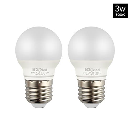 B2ocled 2-Pack E26 LED Bulbs 3W - 20 Watt Equivalent Daylight White (5000K) Light Bulbs