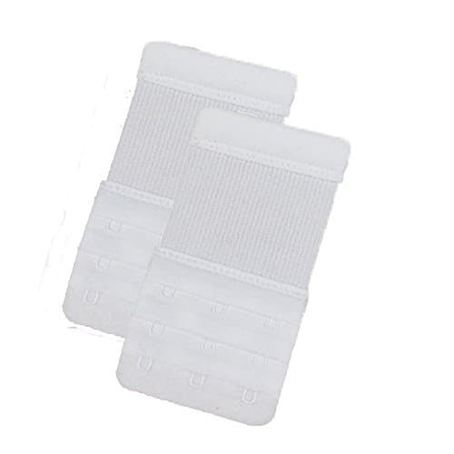 Lady’s Bra Extender 2 Hooks/3 Hooks 2pcs-Pack Multi-size,3 Colors (white, 3 hooks)