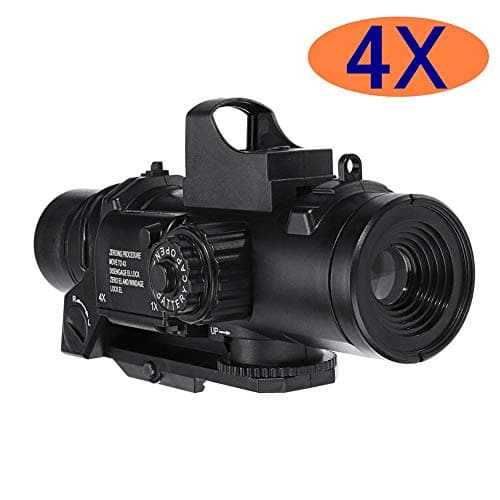 Laideyilan 4X Magnifier Scope Clear Range Adjustable Red Dot Sight for Jinming Gel Ball Blaster Toy Water Accessories