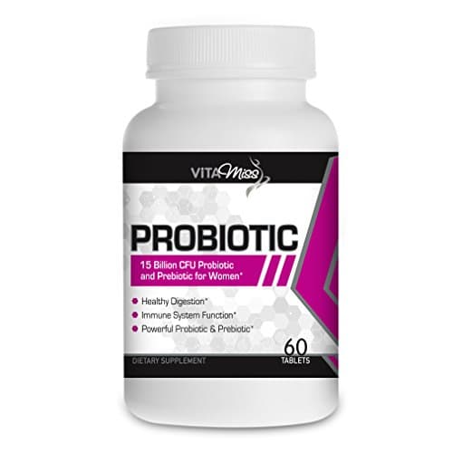 Vitamiss Probiotic - Improve Immune function While Promoting Digestive and Colon Health with this Powerful Probiotic and Prebiotic with Patented Ingredients, 1150MG Daily Dose!