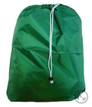 Green Laundry Bag with Locking Drawstring, Hanging Grommets, Medium Size: 24x36