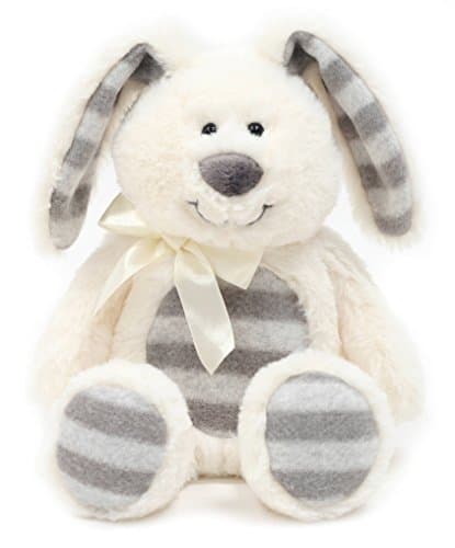 Plush Striped Easter Bunny - Cream