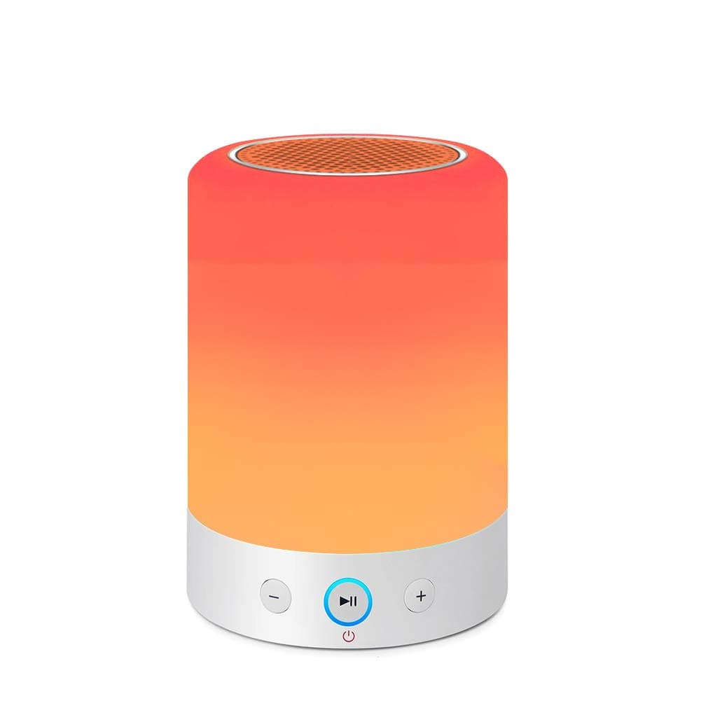 Bluetooth Speaker LED Lamp, LIGHTSTORY Touch Control Table Lamp with Sensitive Sensor, Smart Bedside Night Light for Reading in the Living Room with 7 Colors Changing ,Music Lamp for Young Children,White