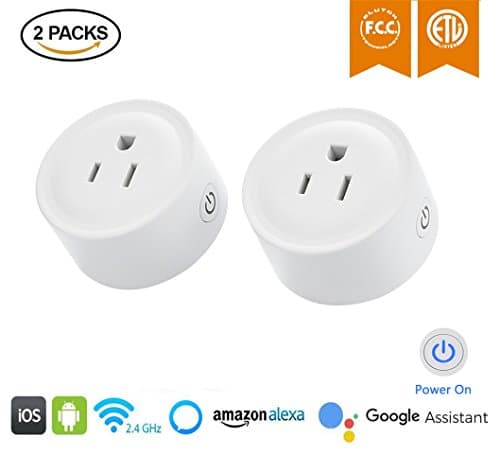 Autoday Smart Plug Wifi Wireless Mini Outlet Appliances Timing Function Smart Work with Alexa &amp; Google Remote Control From Anywhere and Anytime by Your Smart Phone (2Pcs)