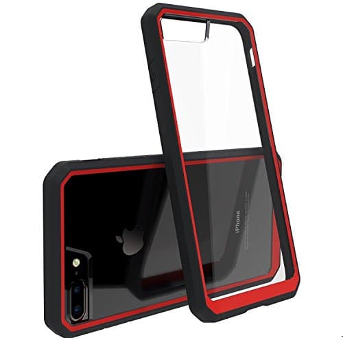 iPhone 7 Plus &amp; 8 Plus Case, Viboo 5.5 Inch [Hybrid Bumper Cover] (Red/Black)