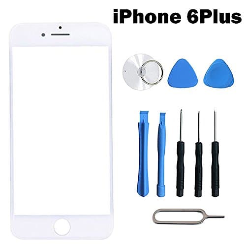 5.5 Inch iPhone 6 Plus / 6s Plus Broken Screen Front Outer Lens Glass Screen Display Touchscreen Replacement Repair Kit Tools / Adhesive Sticker Tape / Lens (White)