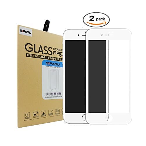 (Pack of 2)iPhone 6 Plus 6S Plus Screen Protector,SIPAOU Full Coverage Tempered Glass Screen Protector Film [Edge to Edge Protection] for Apple iPhone 6 Plus for iPhone 6S Plus 5.5Inch,Soft Edge White