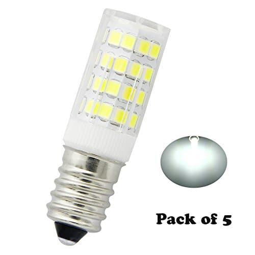 E14 Base Led Light Bulb dimmable , 5W (40W Equivalent halogen Repalcement) 400 Lumens,360°Beam Angle, 110V 120V130V 6000K white light -5packs