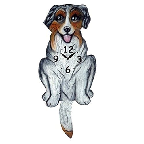 Australian Shepherd Dog Wagging Pendulum Clock