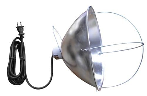 US Wire 30010 BROODER/HEAT LAMP, Socket for 250W use, Aluminum Reflector with Wire,Cage, 6' - SJT Wire Cord, With or Without Clamp. 18/2 Gauge 10" Length