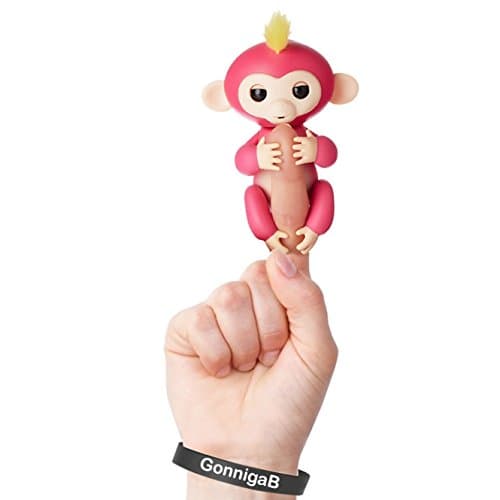 Interactive Finger Monkey, Baby Monkey Toy, Magic Monkey Finger Puppets for Boys &amp; Girls, Pets for Sale, Release Stress, Pink with Yellow Hair - Christmas Gift