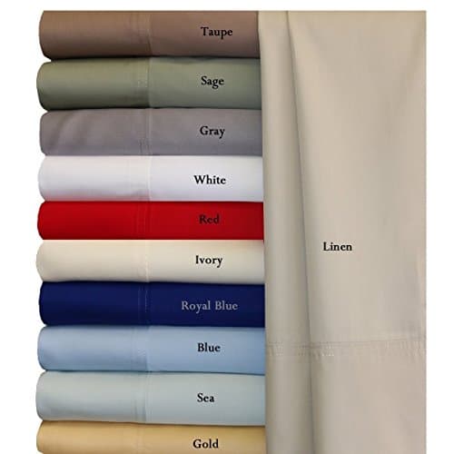 100% Bamboo Bed Sheet Set - Top Split King, Solid Beige - Super Soft &amp; Cool, Bamboo Viscose, 4PC Sheets
