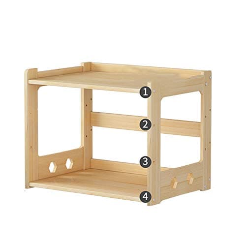 LCTZWJ Modern Multi-function Microwave oven rack Kitchen Portable Storage Rack, Office Printer Wood (color : Four gears, Size : 103CM)