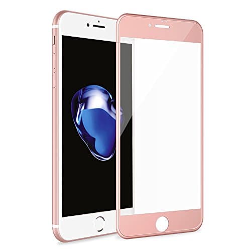 iPhone 7 3D Full Coverage Tempered Glass, [PET Frame] [Edge to Edge Crash Protection] Curved [Scratch Proof] [Bubble Free] Tempered Glass Screen Protector Film for iPhone 7 - Rose Gold