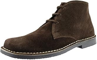 Leonard Mens Square Toe Suede Leather Desert Boots Sand