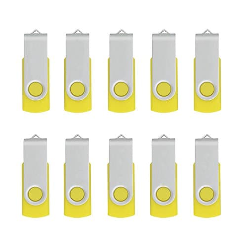 areFlash 10Pcs USB 2.0 Flash Drive Memory Stick Fold Storage New Design Easy to Carry (8GB, Yellow)