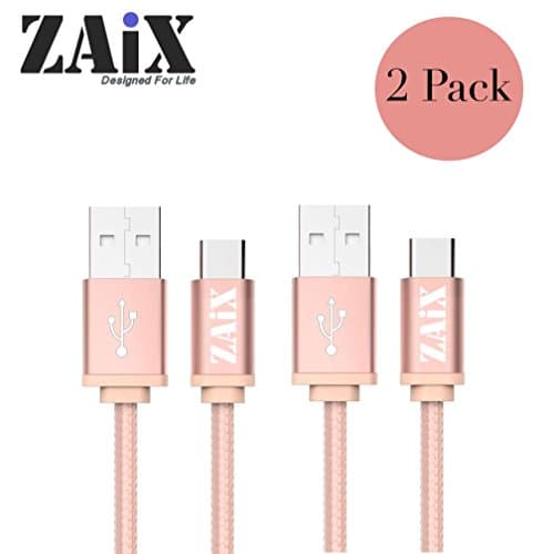 Extra Long 10 Feet Charge &amp; Data Cable For Google Pixel XL Pixel 2. Nylon Braided USB Rapid Charging Cord (Rose Gold 2 Pcs)