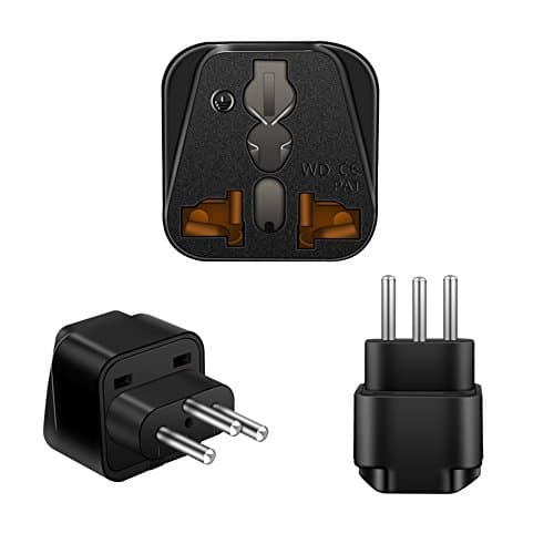 SyncTed Plug Adapter Standard Type J x 3 Pack, Power Plug Adapter USA to Jordan, Liechtenstein, Madagascar, Maldives, Rwanda, Switzerland among others