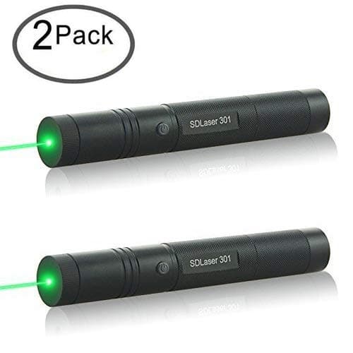 Dinsom 2 Pack Green Light Pointer High Power Visible Beam with Adjustable Focus for Hunting Hiking
