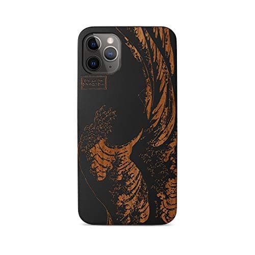 iPhone 11 Case by Case Yard for iPhone 11 6.1-Inch [ 2019 Release ] Shock-Absorption iPhone 11 Phone Cover Wood Black iPhone 11 Cases Great Wave