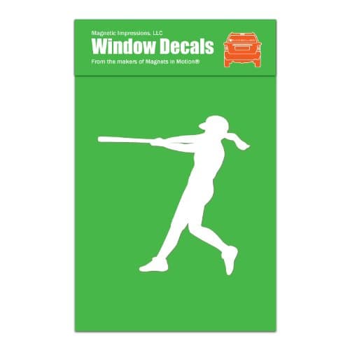 Softball Batter Car Window Decal White