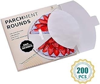 Katbite 200Pcs 5 Inch Parchment Paper Rounds, Extra Strong Heavy Duty & Non-stick for Patty Separating, Freezing, Springform Cake Tin, Toaster Oven, Tortilla PressThe Forest Stewardship Council